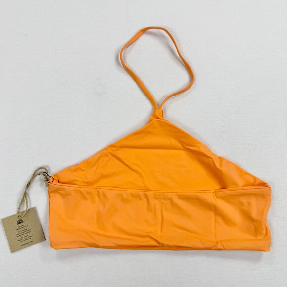 Free People Toast Swim Women’s Apex Halter Bikini Top Medium Nectarine Orange - Picture 3 of 9